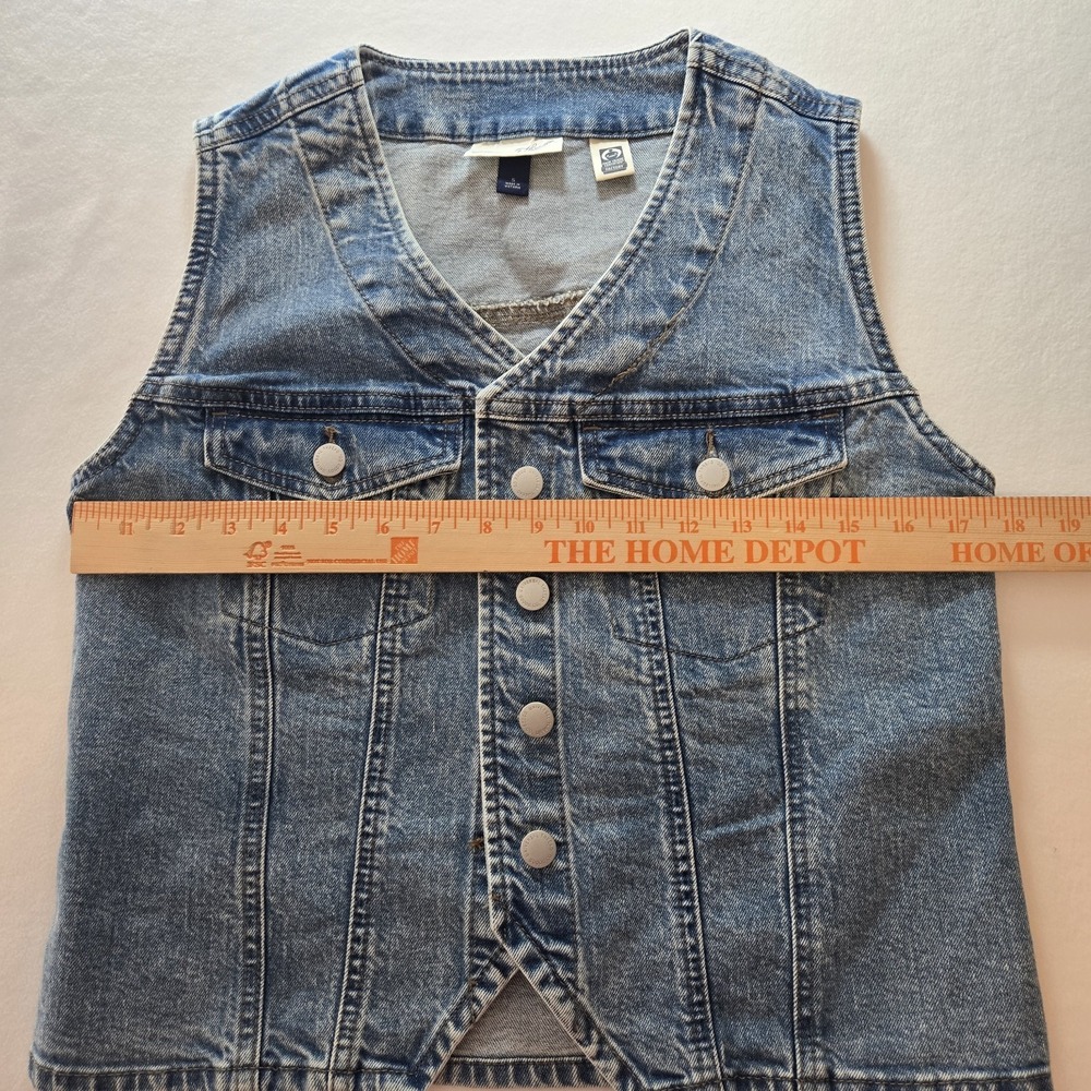 Universal Thread Factory Denim Vest Womens Small Blue Snap Front Jean Jacket - Picture 6 of 16